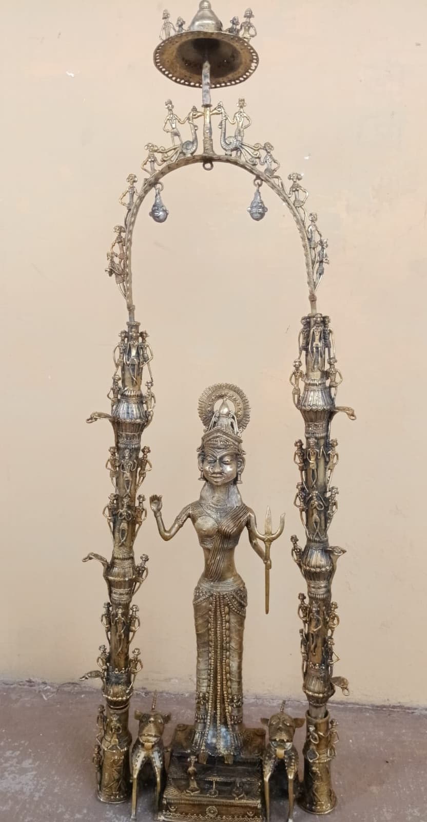 Handmade Metal Mata Statue Dhokra Metal Craft